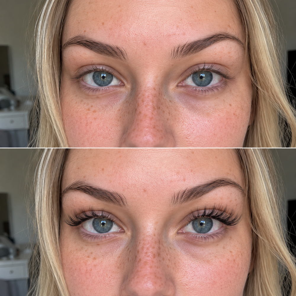 Before and after lash transformation for Sophie M