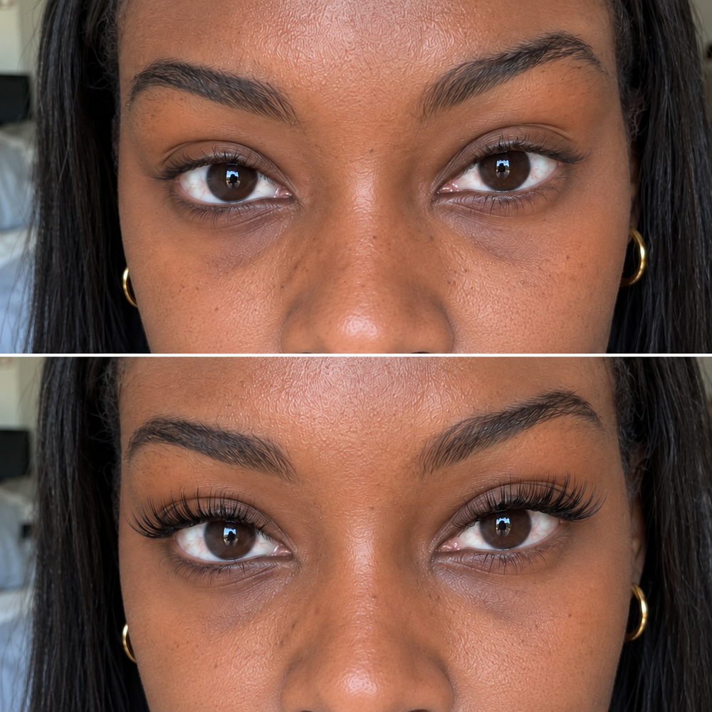 Before and after lash transformation for Zara T